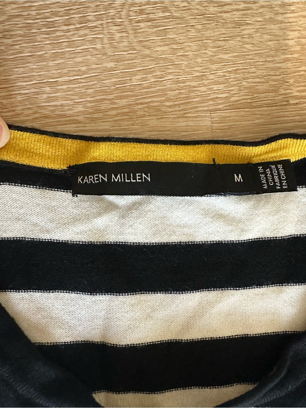 Karen Millen Black White Striped Fit & Flare Midi Dress M Optical Illusion Knit - Picture 4 of 4